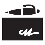 Icon Image of pen and check with a signature