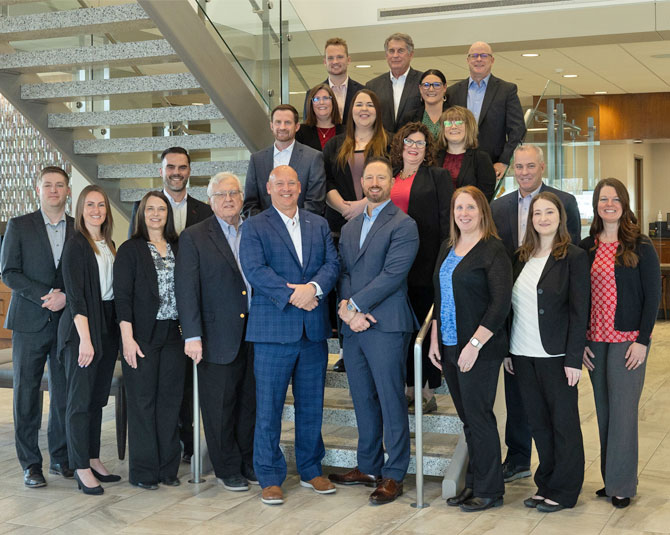 Cornhusker Bank Mortgage team group photo at Cornhusker Bank Center.