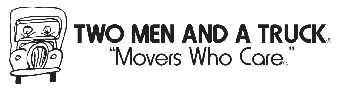 Logo for Two Men and A Truck. "Movers Who Care."
