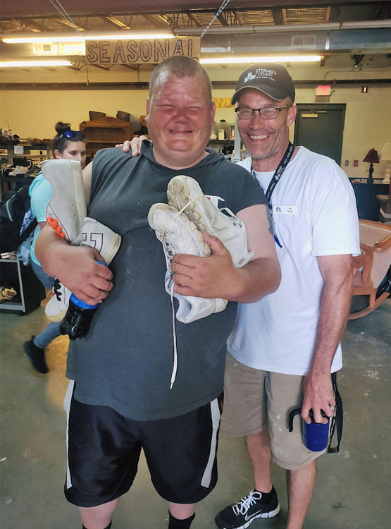 Men at the Day Without Shoes event