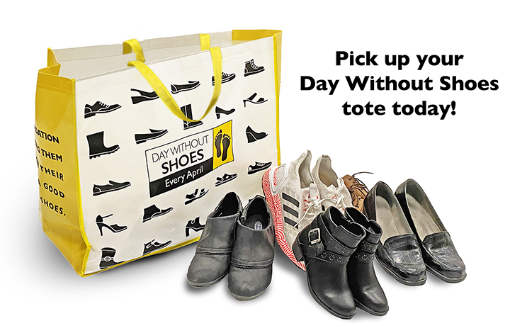 Day without Shoes promo tote bag.
